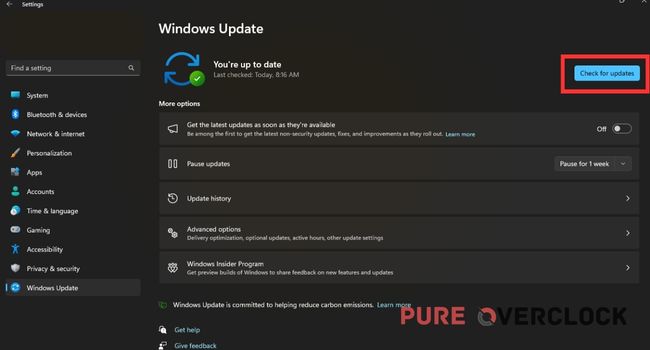 windows check for updates